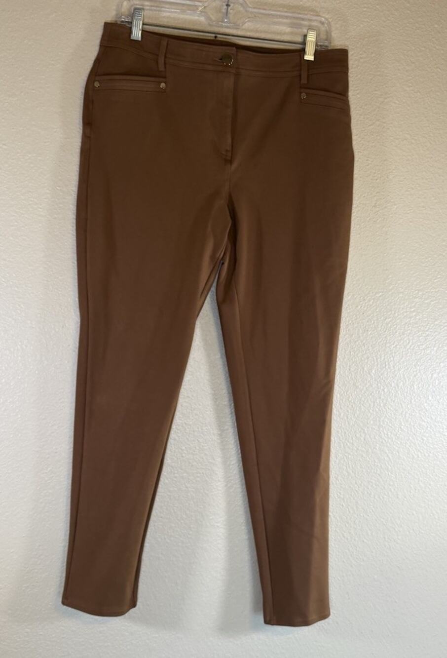 Chico's Women’s 1R Medium So Slimming Pull-On Stretch Brown Pants